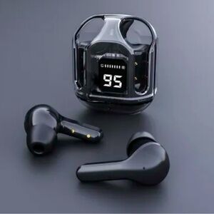 Wireless Black Earbuds with Charging Case